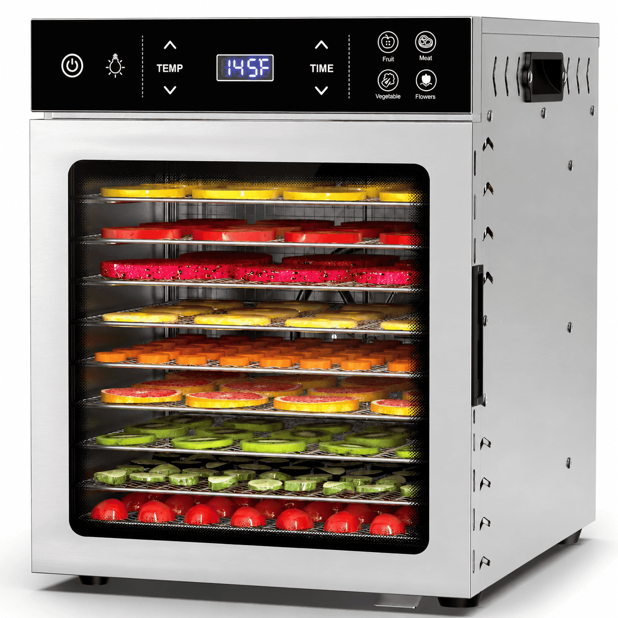 DKMOCO 400W Food Dehydrator, Stainless Steel Electric Dehydrator Machine with 4 Presets, Adjustable Timer, Temperature Control, for Herb, Dog Treats,Meats & Veggies (10 Trays)