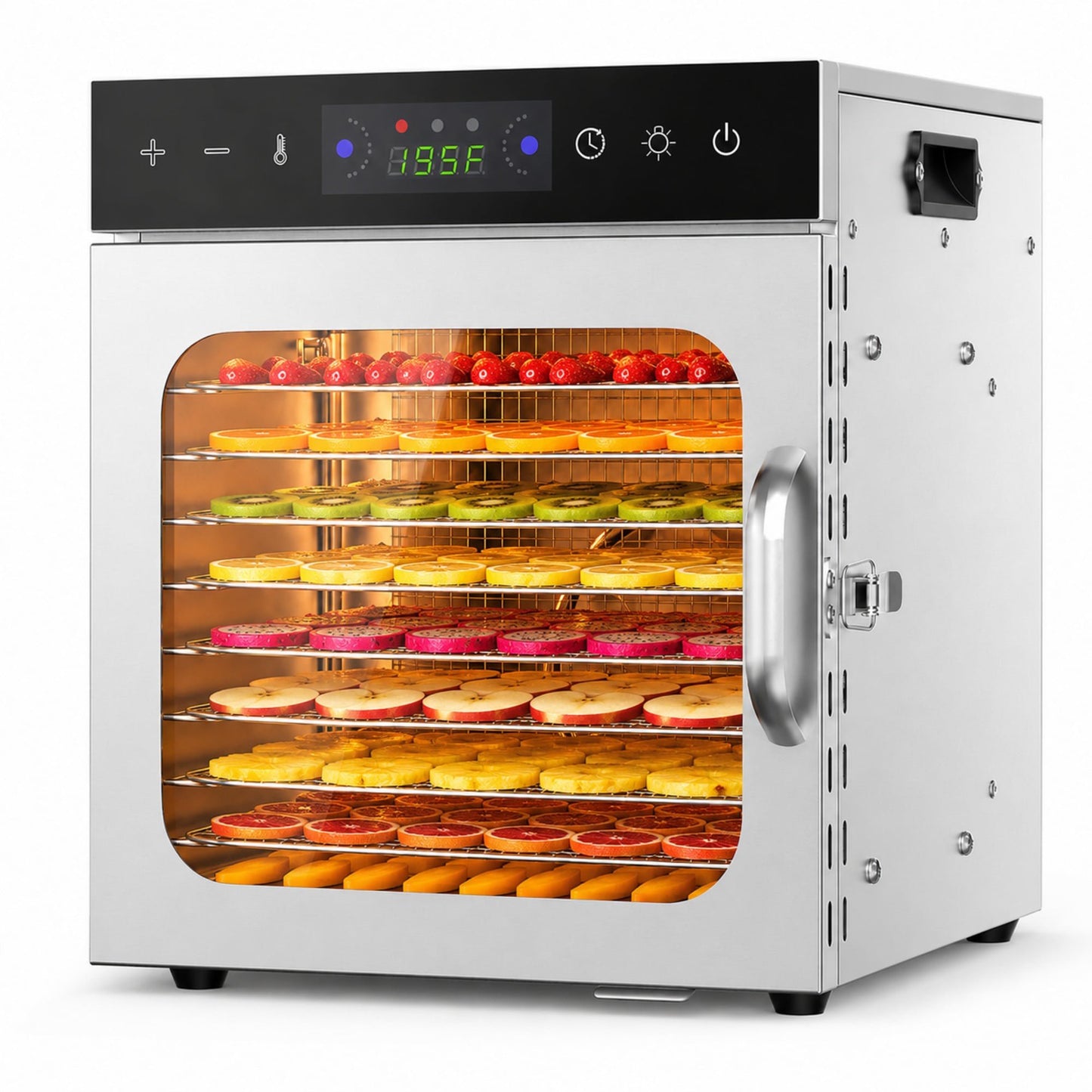 DKMOCO 10 Tray Food Dehydrator, 400W Stainless Steel Dryer with Digital Timer, Adjustable Temperature Control for Jerky, Fruits, Herbs and Vegetables