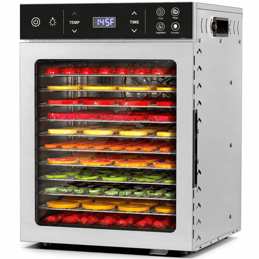 DKMOCO 12 Trays Food Dehydrator, 800W Dehydrators for food and jerky, Dehydrator Machine with 4 Presets, Adjustable Timer, Temperature Control, for Herb, Dog Treats,Meats & Veggies