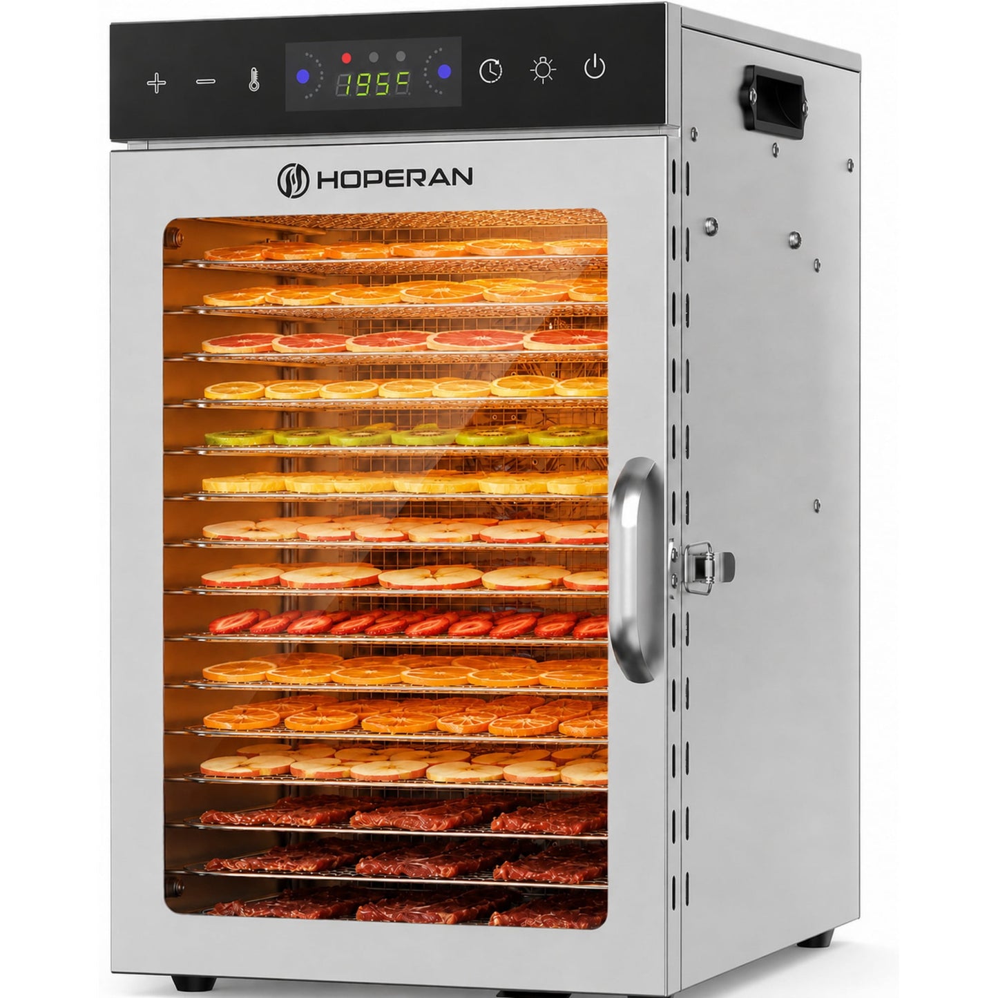 DKMOCO 16 Tray Food Dehydrator, 800W Stainless Steel Dryer with Digital Timer, Adjustable Temperature Control for Jerky, Fruits, Herbs and Vegetables