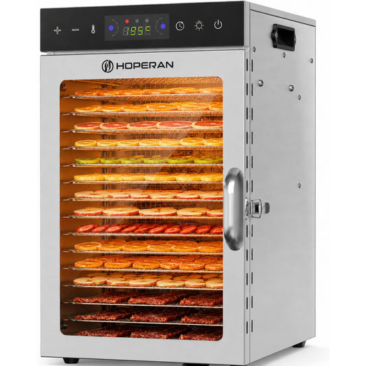 DKMOCO 16 Tray Food Dehydrator, 800W Stainless Steel Dryer with Digital Timer, Adjustable Temperature Control for Jerky, Fruits, Herbs and Vegetables