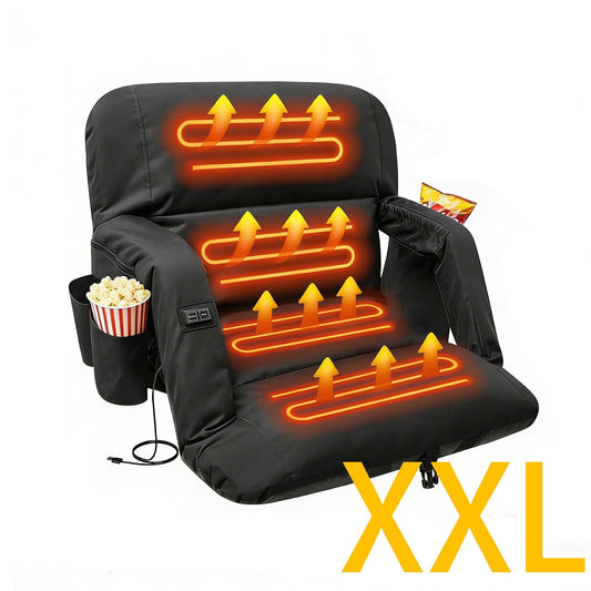 DKMOCO 25" Heated Stadium Seats for Bleacher with Back Support, Portable Bleacher Chair with Armrest, for Outdoor Sports